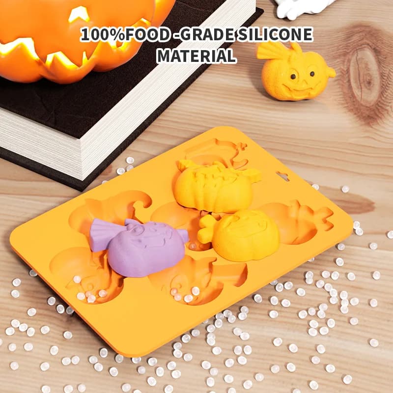 Pumpkin Silicone Molds, Fall Halloween Pumpkin Chocolate Molds for DIY Cake, Chocolate, Candy, Jelly, Wax Melt, Ice Cubes