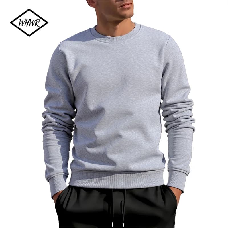 2025 New Autumn Thickness Pullover Male O-neck Solid Color Long Sleeve Warm Slim Sweaters Men Men's Hoodie Pull Male Clothing