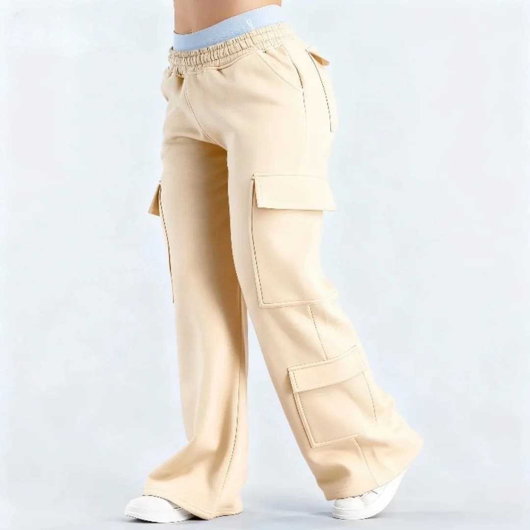 Pantaloni larghi Denyf da uomo e da donna, con cintura elastica e tasche grandi, abbigliamento sportivo per il tempo libero e il fitness