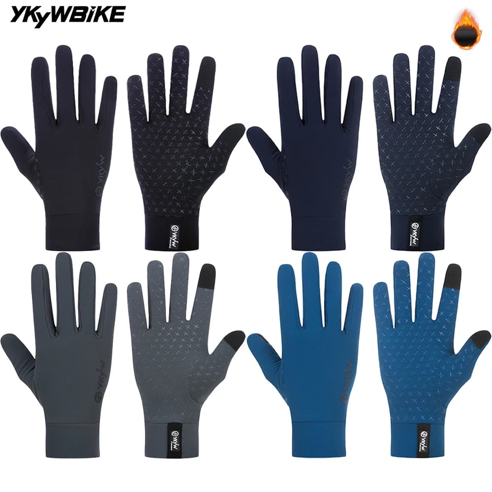 YKYWBIKE Cycling Gloves Interior, Hot, Touch Screen, Anti-slip, Anti-shock, Road Bike and Sports