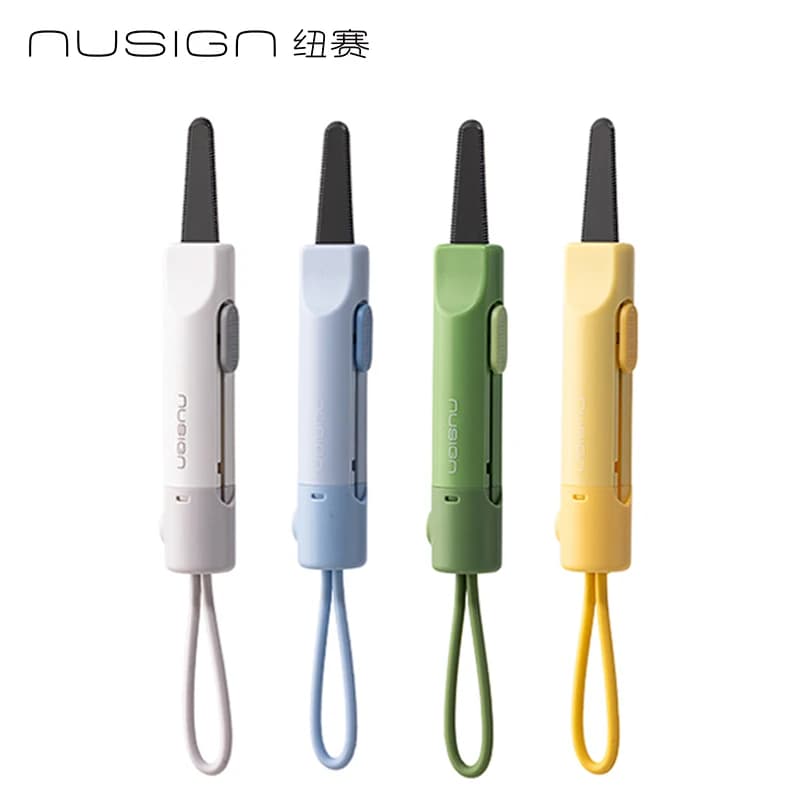 NUSIGN Mini taglierina magnetica per scatole, lama retrattile portatile, tagliacarte e carta, materiale ABS durevole per ufficio e uso domestico