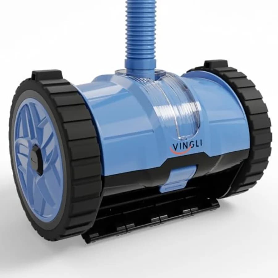 Aspiratore per piscina interrata, con tubo in PVC blu, sistema di aspirazione e funzione di arrampicata sulle pareti, con tubo anti-groviglio da 12m
