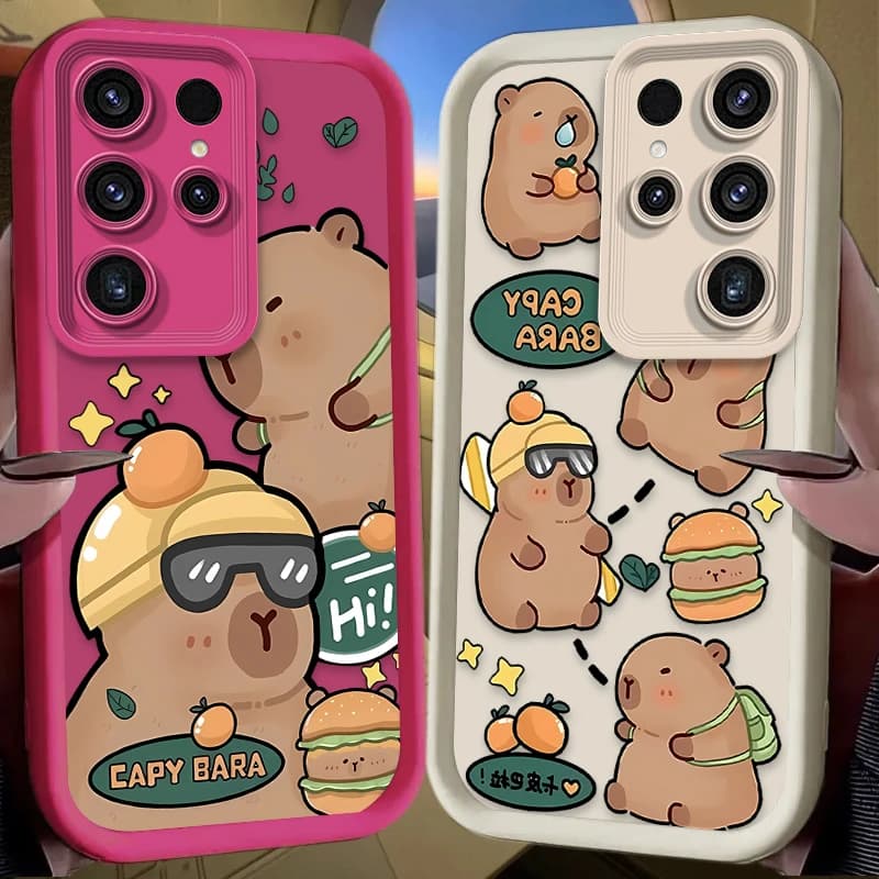 Cool Capibara Soft Phone Case for Samsung Galaxy S24 S25 S23 Ultra S22 S21 Plus FE A36 A26 A16 A06 A15 A35 A55 5G Cover