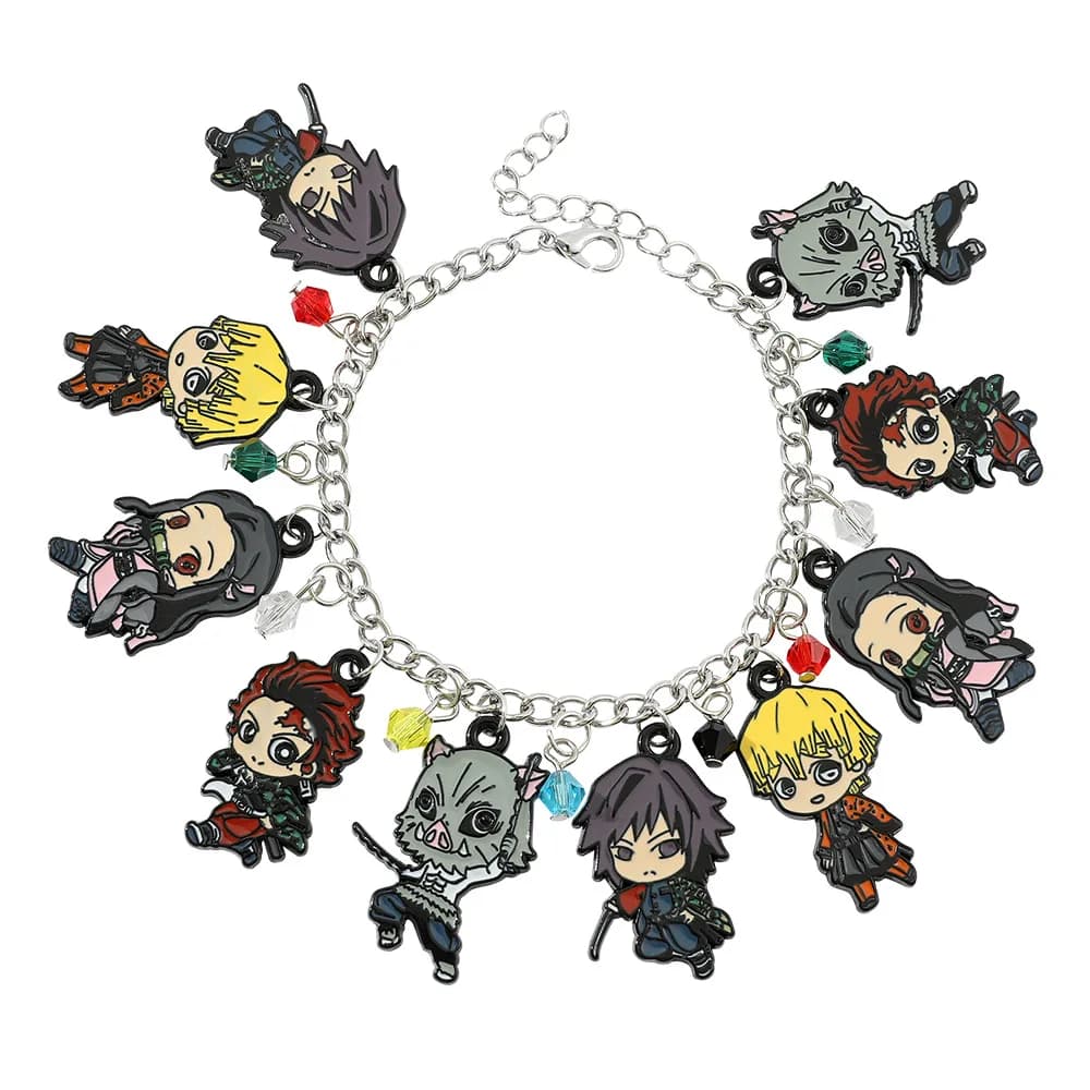 Cartoon Anime Demon Slayer Accessories Bracelet Q-Version Decoration Popular Girl Keychain Student Charm Party Gift