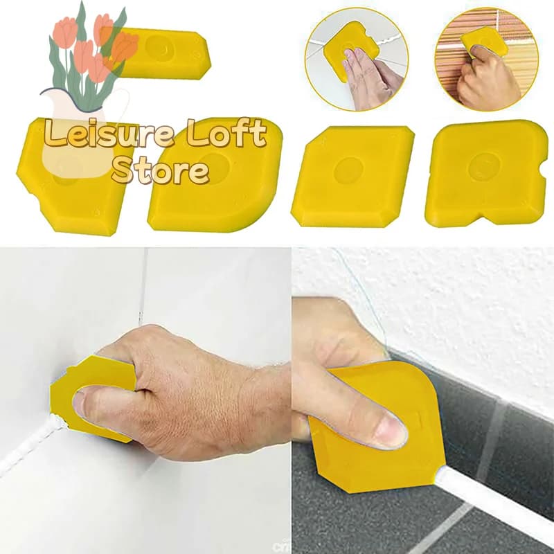 5PCS Grout & Caulking Tool Kit Professional Trowel, Scraper & Smoothing Set for Tile, Bathroom & Kitchen Sealant Work