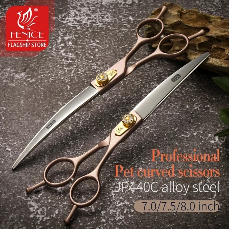 Fenice 7/7.5/8 pollici 25 ° curvo JP440C Pet dog grooming equipment forbici forbici tijeras peluqueria profesional para perros