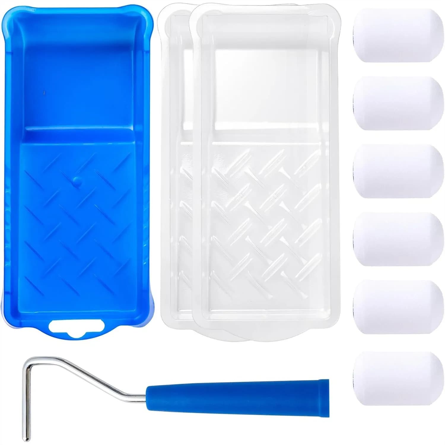 2 Inch Mini Foam Paint Roller Kit 10 Pack for Touch Up Painting on Walls, Doors, Cabinets