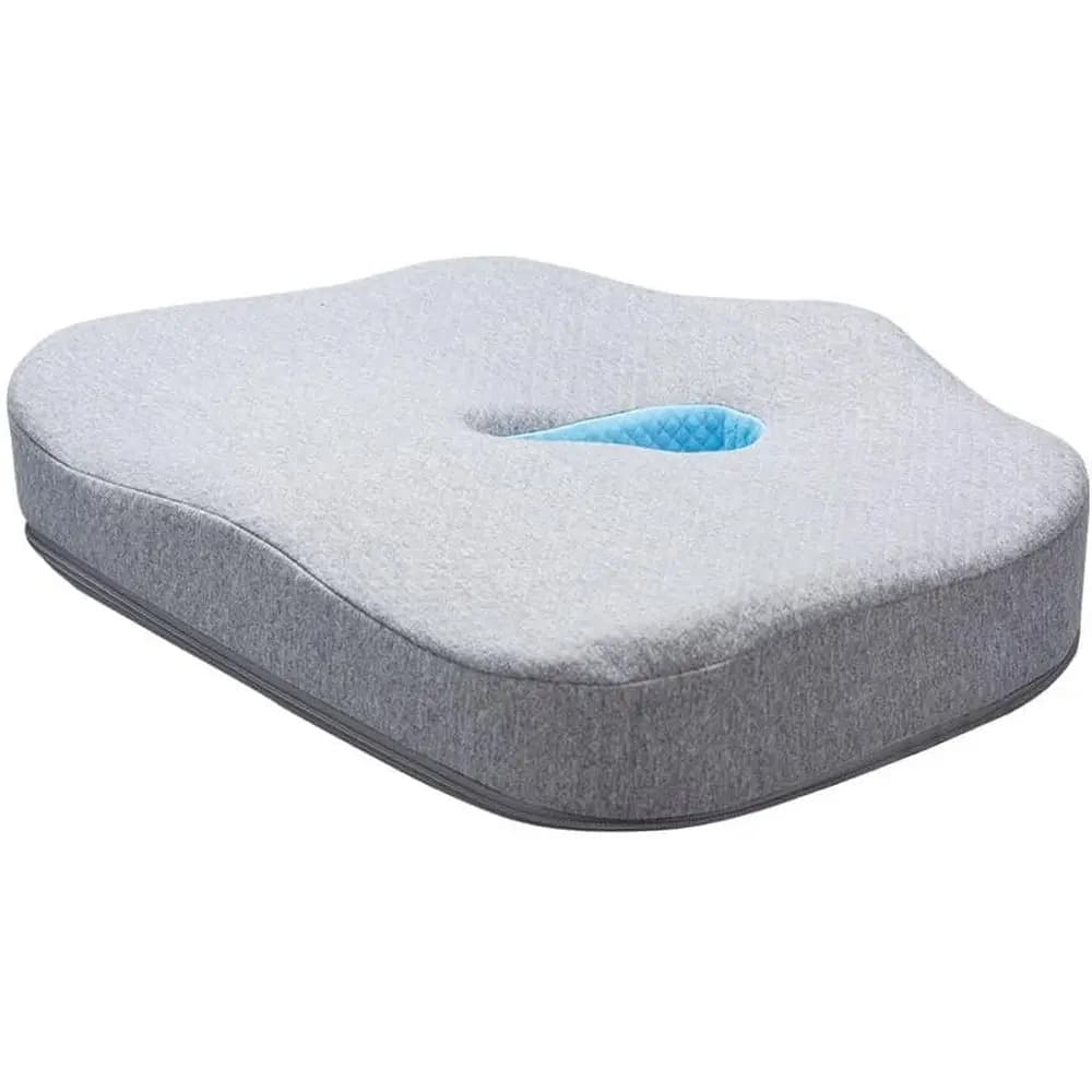 Cuscino per Seduta in Memory Foam Premium Tipo S - Ergonomico per Alleviare il Dolore alla Schiena, Coccige e Sciatica