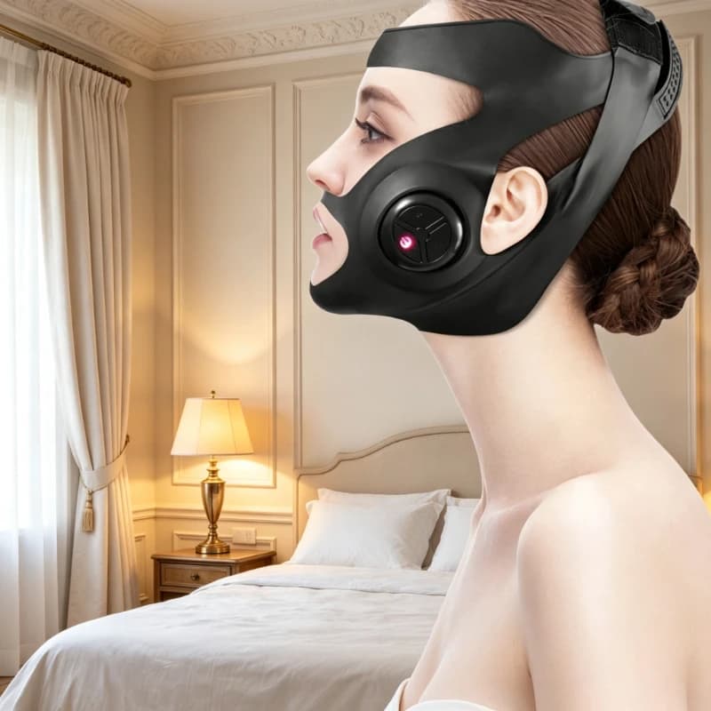 V-Shape Face Lifting Massager Mask, EMS Microcurrent Vibration Jawline Trainer & Contour Beauty Device, Durable Reusable Design