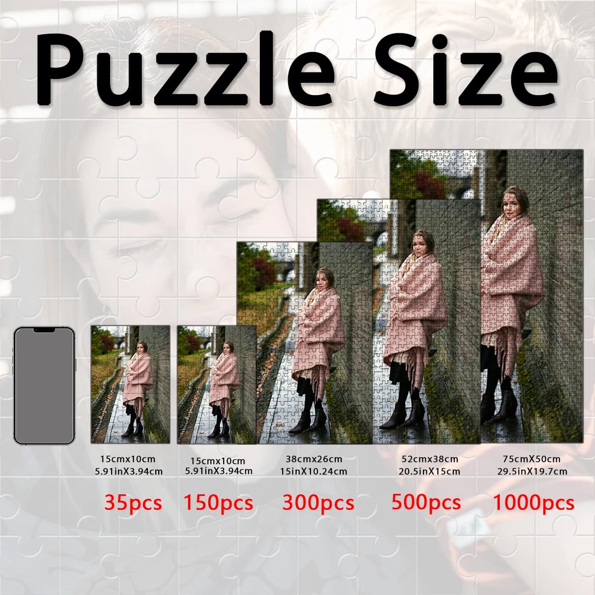 300/500/1000pcs Fashion Custom Photo Custom Puzzles in Photos Customizable Picture For Kids Toy Love Gift