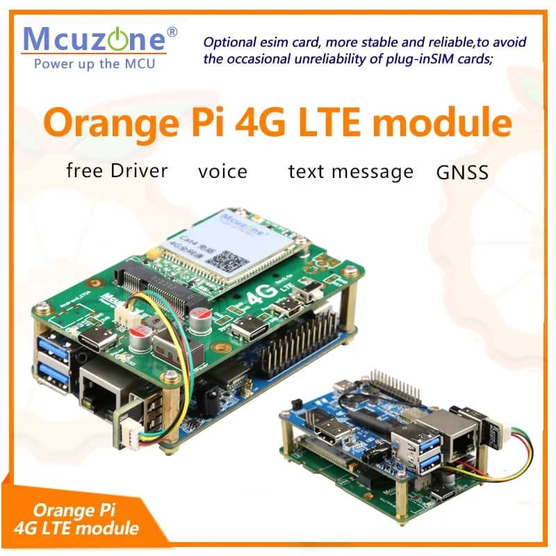 Modulo arancione Pi 4G LTE, CAT4/EG25-G/fibocom/Qualcomm/GNSS/eSIM/driver gratuito/ubuntu/debica/raspberryPi