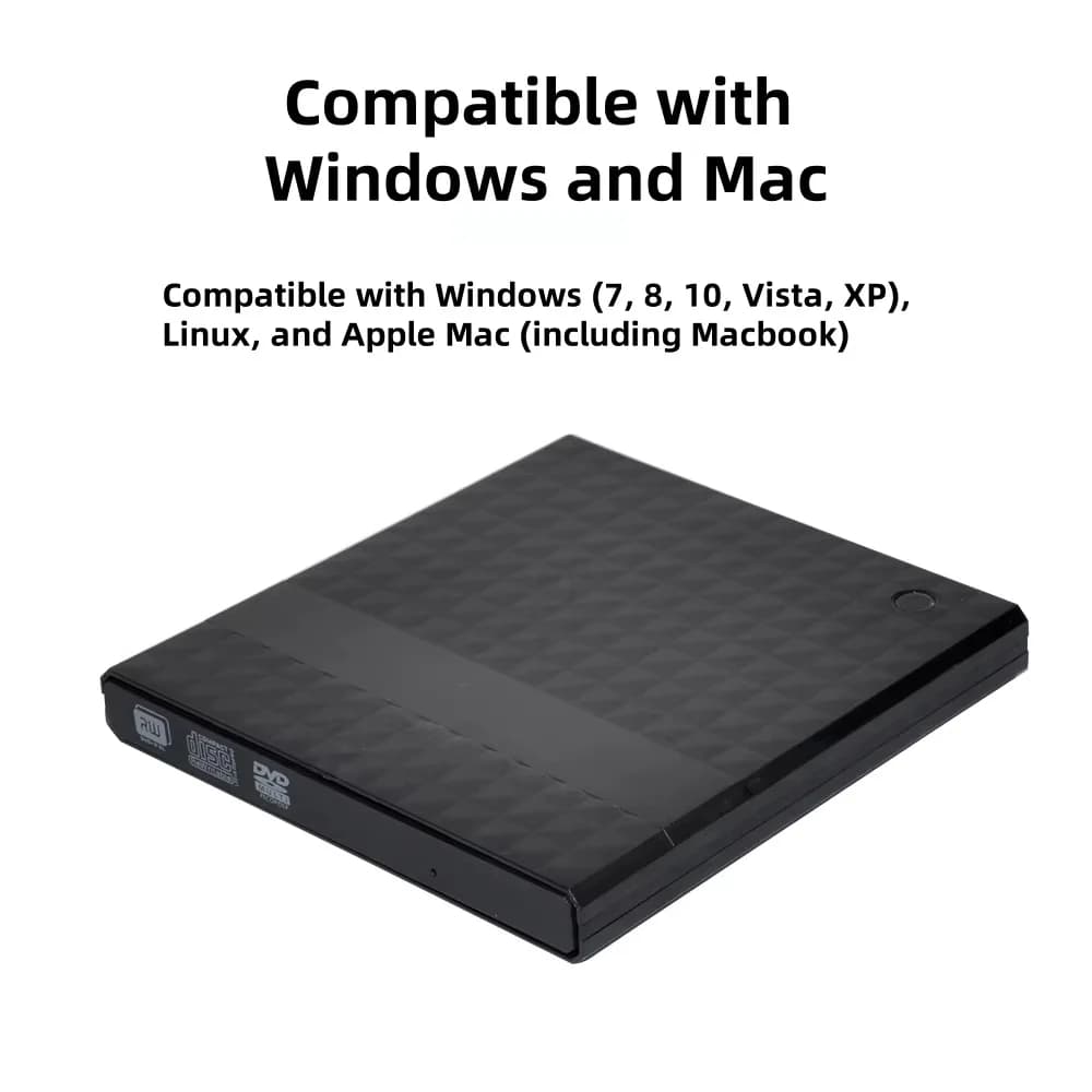 External USB 3.0 Type-C DVD/CD Drive, High-Speed External DVD-RW Burner/Player Compatible with Both Desktops and Laptops