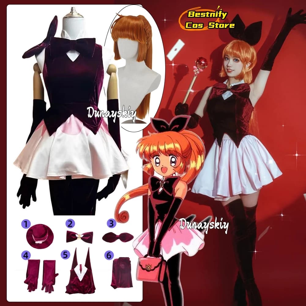 Haneoka Meimi Anime Saint Tail Cosplay Anti-theft Costume Woman Sleeveless Sexy V-neck Mini Dress Halloween Role Game