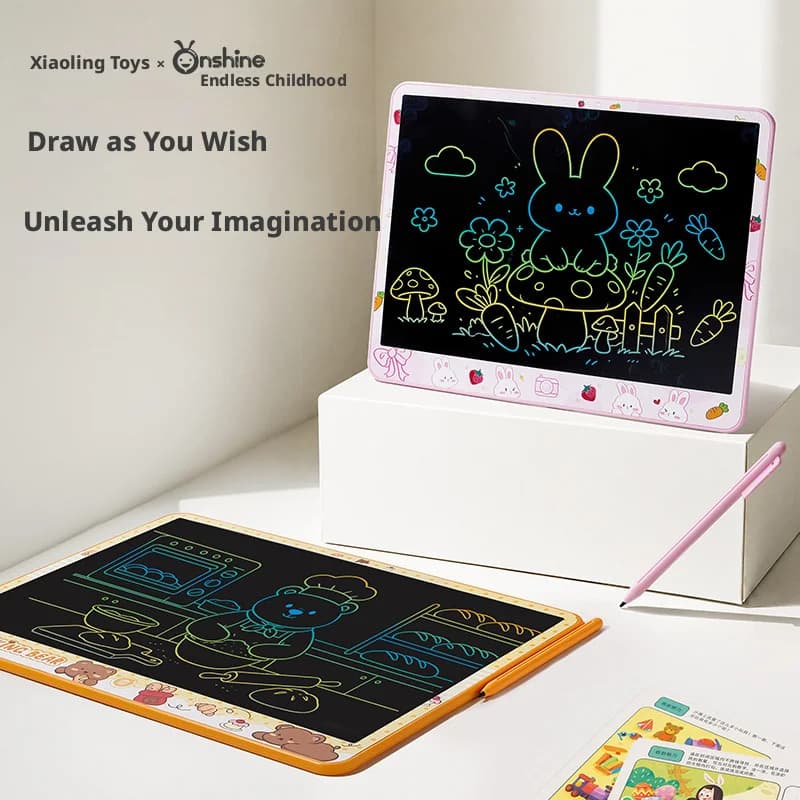2026New 16 Inch Cartoon Eye Protection Non Blue Light LCD Drawing Board DIY Graffiti Drawing Board Writing Board Educational Toy