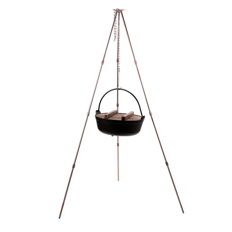 CAMPINGMOON MS-105-BK MS-105-BRZ Support for Camping Barbecue, Open Picnic Grill, Tripod to Cook