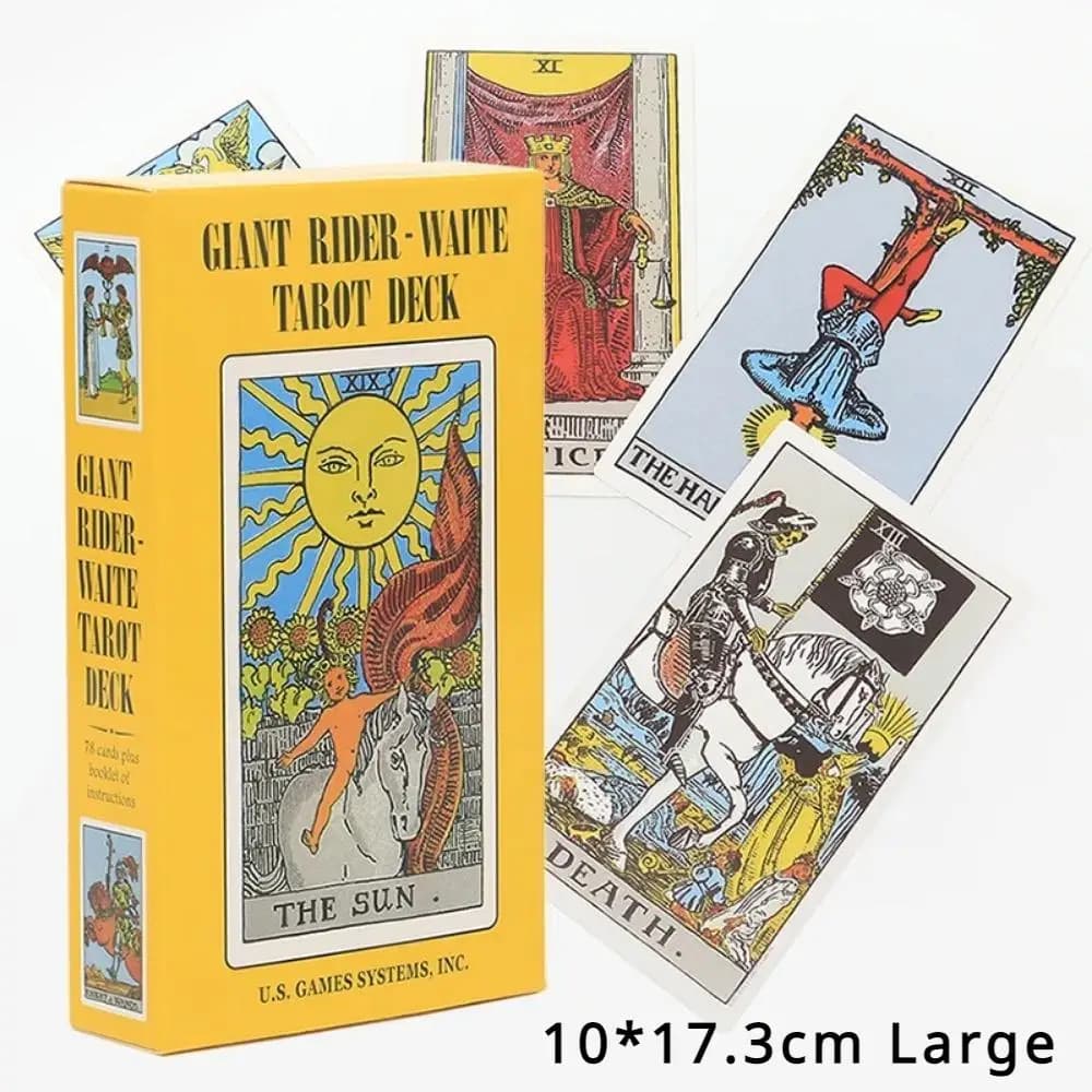 Grande mazzo di tarocchi classico Rider Waite 78 carte con guida per principianti 10 * 17,3 cm