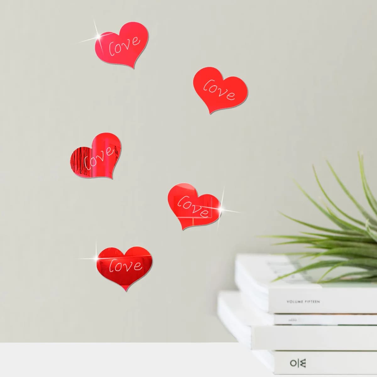 100 pezzi adesivo da parete a specchio acrilico a forma di cuore decorazione della casa bagno cucina arredamento della camera dei bambini carta da parati autoadesiva