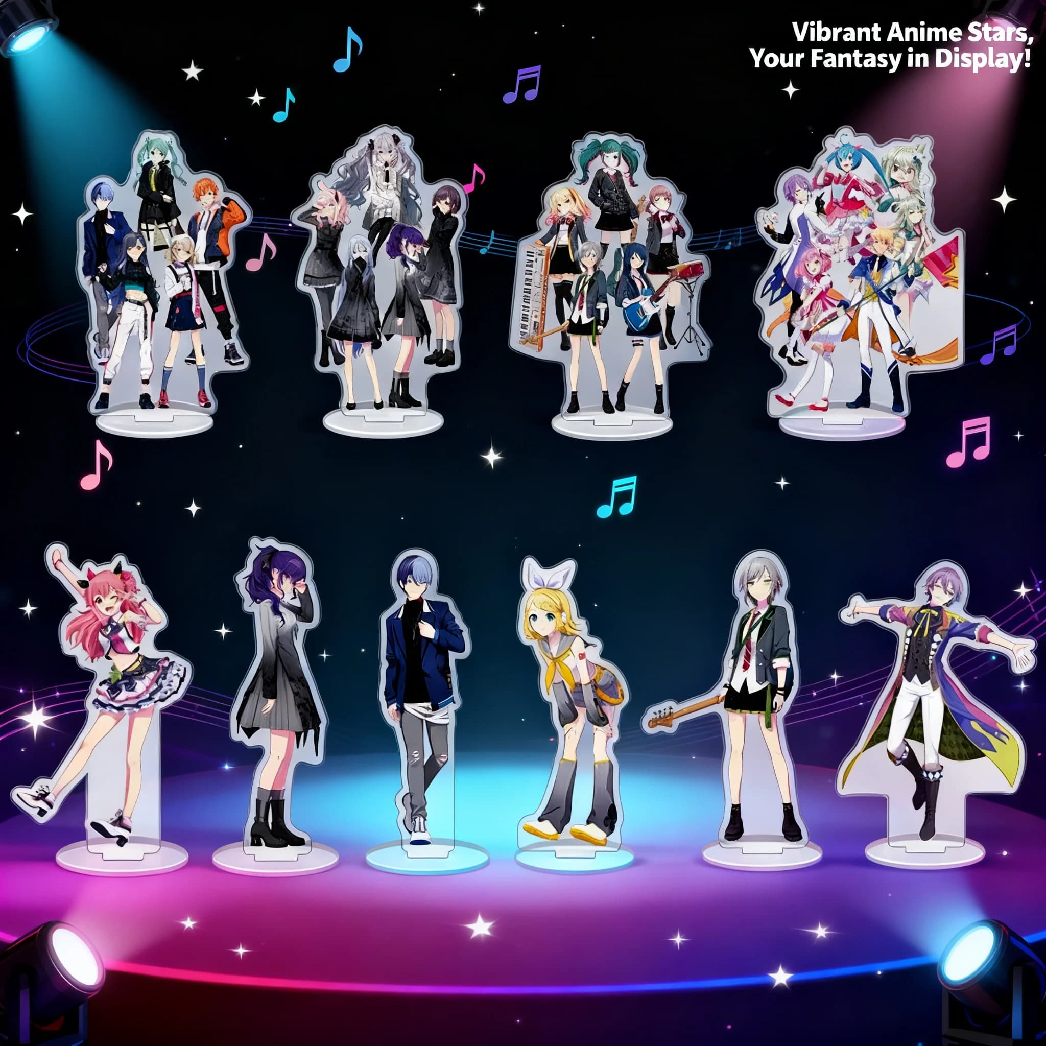 Statuetta in Acrilico del Progetto World Anime Hatsune Miku Kagamine Rin 15cm Decorazione da Scrivania Regalo da Collezione per Fan