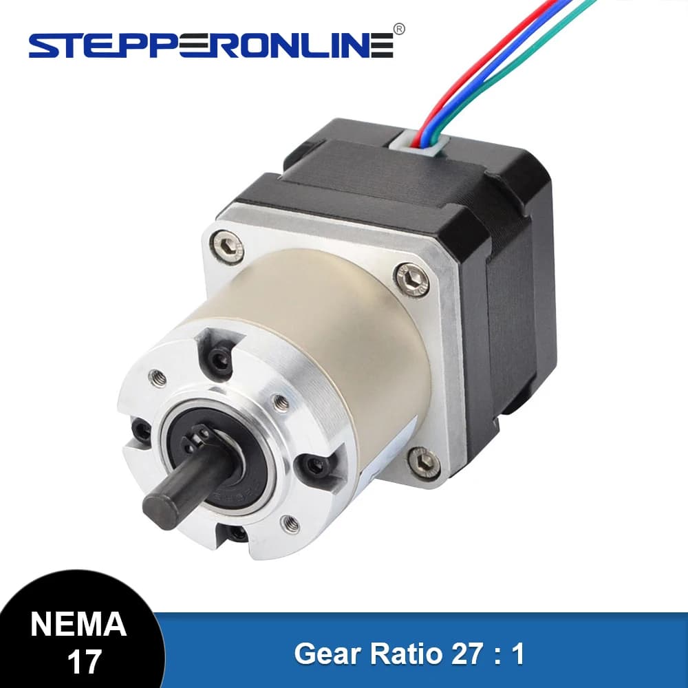 STEPPERONLINE motore passo-passo Nema 17 a 4 derivazioni 0.4A 0.52N.m motore riduttore epicicloidale Nema 17 rapporto 27:1 per stampante 3D Robot CNC fai da te