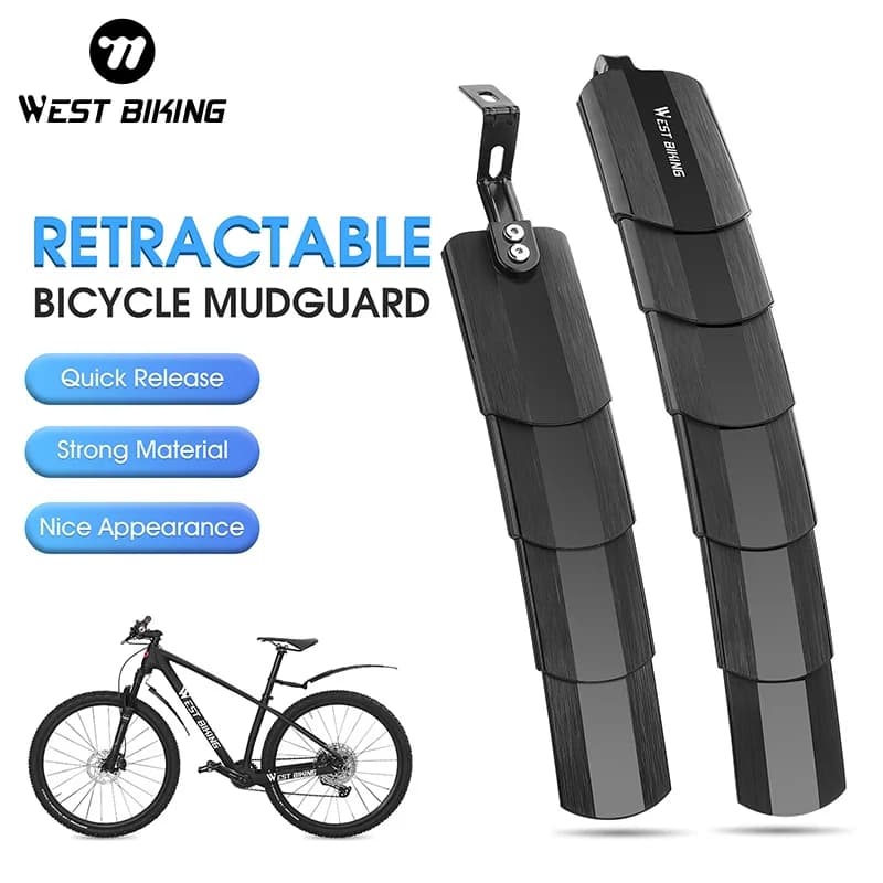 WEST BIKING Parafango per bicicletta pieghevole Set di parafanghi per bici da strada MTB universale Accessori per bici da strada MTB con ala per ruota da ciclismo regolabile