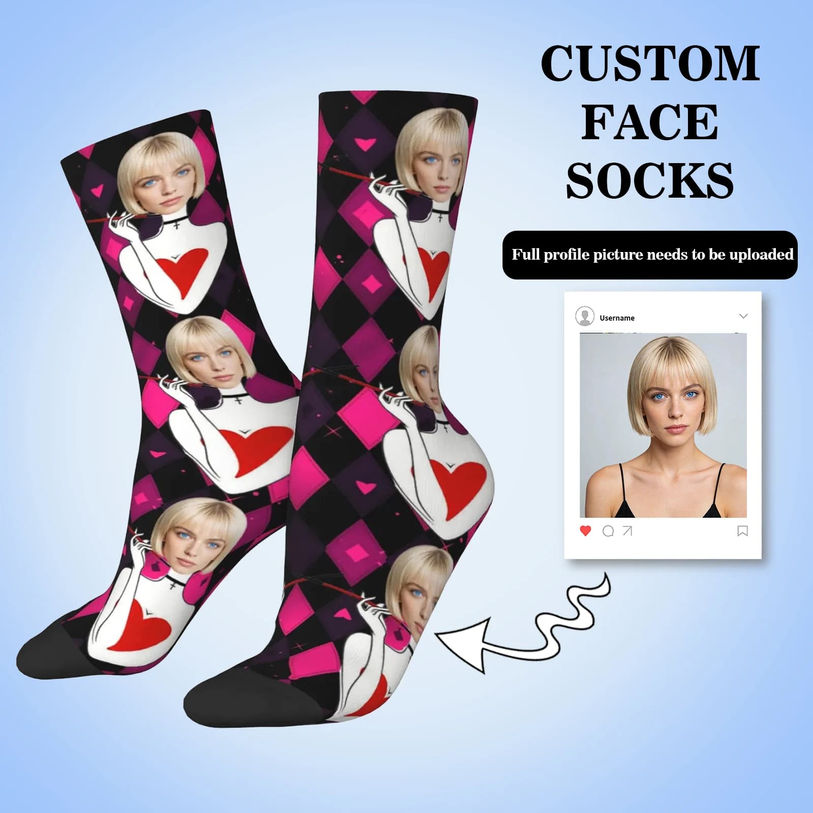 Personalized avatar socks for men and women custom photo socks socks with custom photo socks gifts