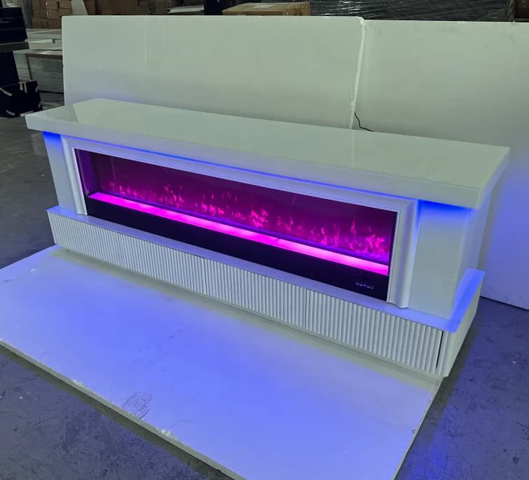 Mobile TV da tavolo Altoparlante Bluetooth con decorazione per camino Diodo luminescente Luci RGB Mobili per soggiorno