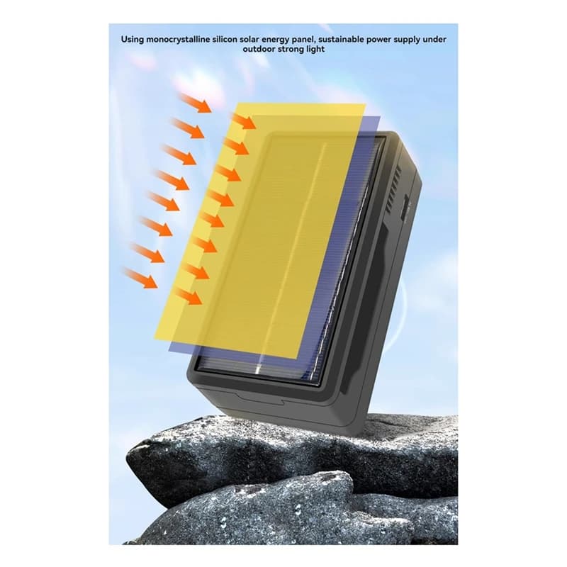 Caricabatteria solare Caricabatteria a 2 slot Custodia Powerbank Batteria al litio Ricarica Banca Shell per batteria 18650 21700-ABFT