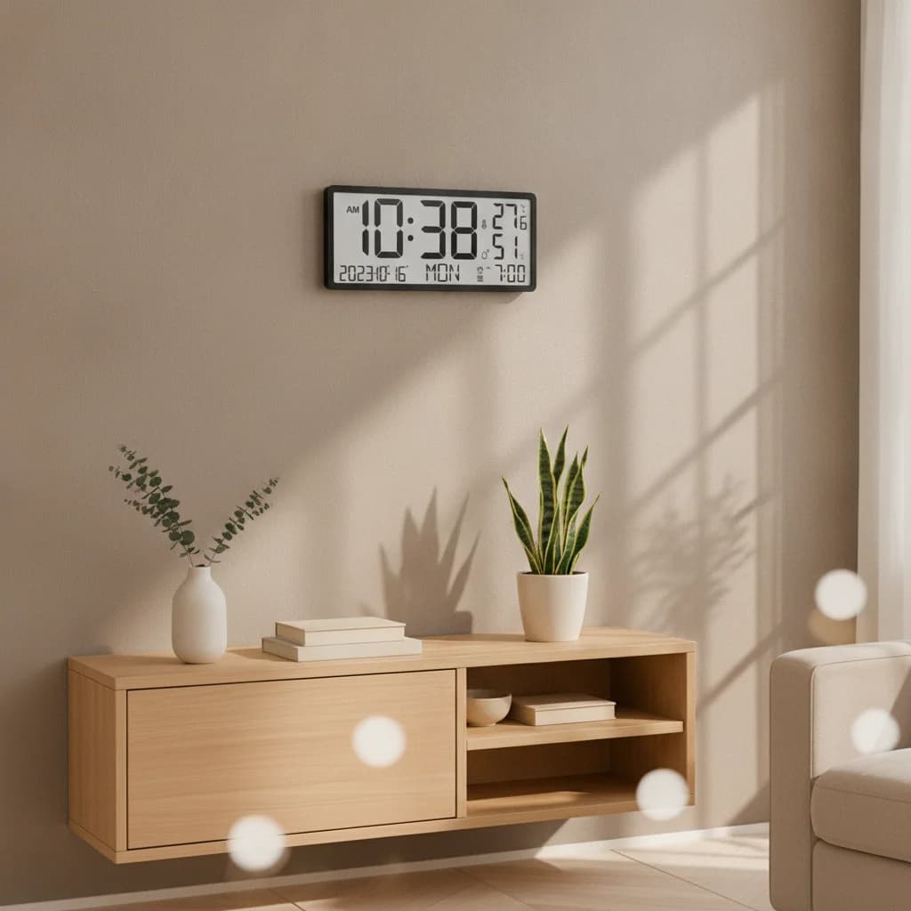 LCD LCD Timepiece Large Screen Multifunction Alarm LCD Timepiece Timekeeping Device Battery Operated Home Decor Noiseless