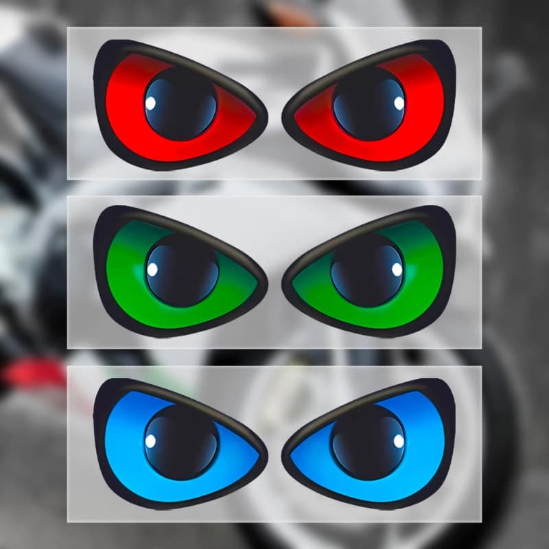 1 paio di adesivi per moto Devils Eye Waterpeoof moto carenatura anteriore parabrezza serbatoio carburante casco scooter elettrico decalcomanie in vinile