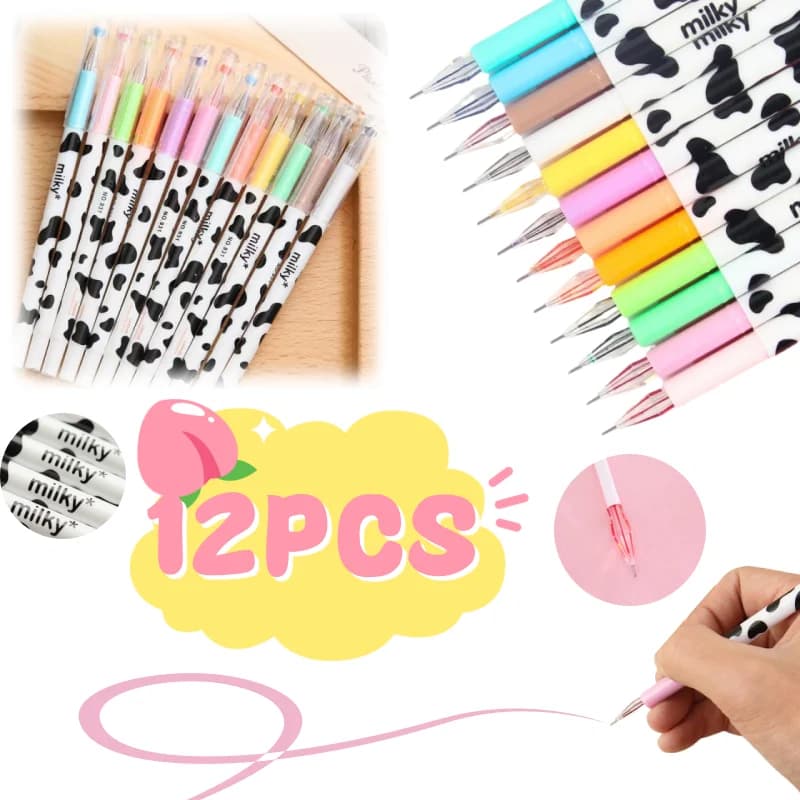 12 Pz/set Penne Gel Diamante 12 Colori Latte Modello Penna Colorata Graffiti Pittura Ufficio Cancelleria Materiale Scolastico Penna di Scrittura Regalo