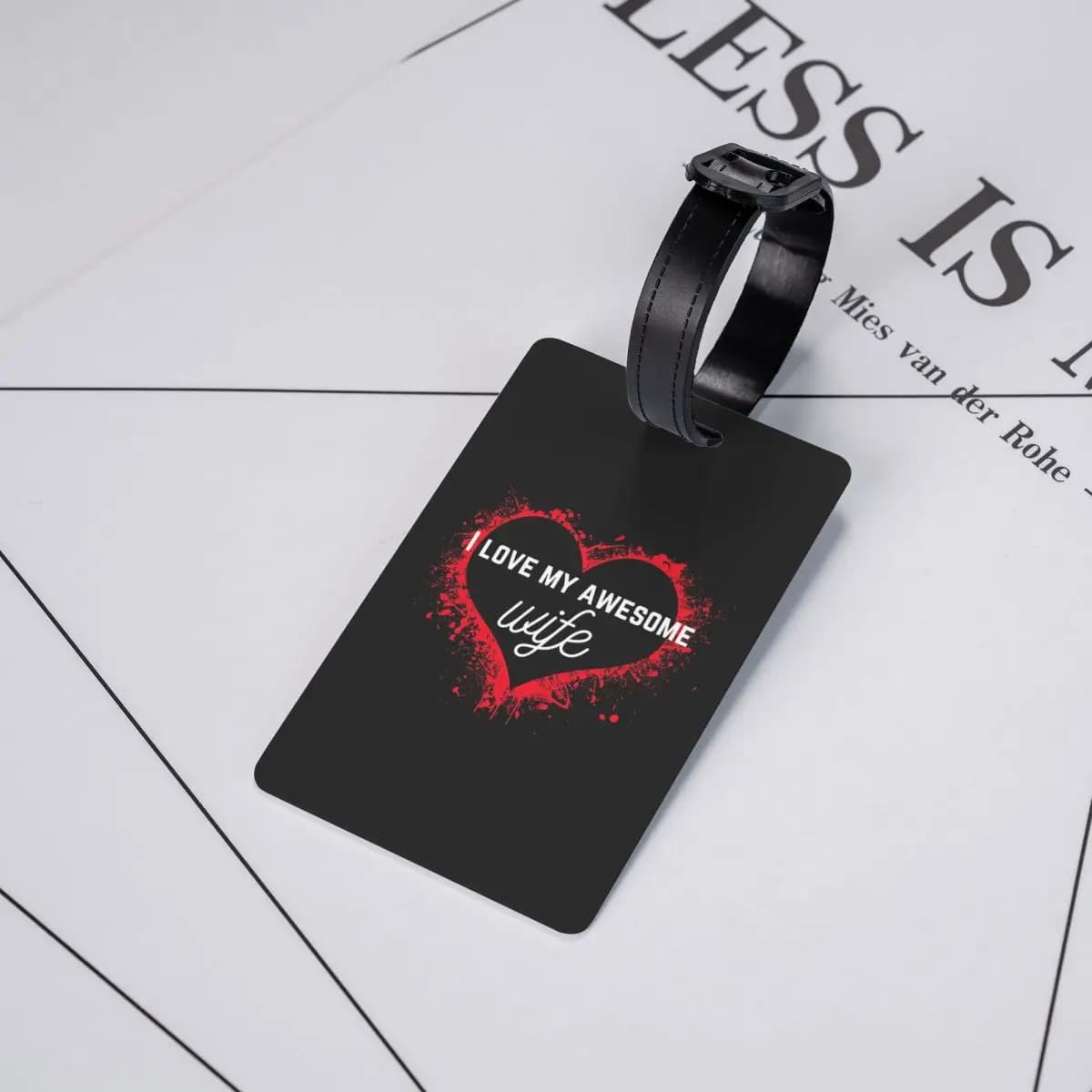 Etichette per Bagagli 'Amo la Mia Fantastica Moglie', Accessori per Valigie, Targhette per Bagagli da Viaggio, Porta Etichette con Nome e Indirizzo