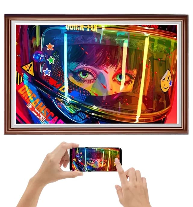 LCD Digital Photo Frame with LED Screen Smart TV Clock WiFi for Home/Office Art Exhibits Smart Digital Photo Frame