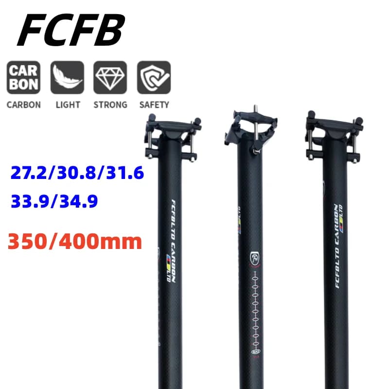FCFB Super Light Carbon Brake MTB Bicycle Seat Brake Road Bike Seat 27.2 30.8 31.6 33.9 34.9 * 350 400 mm Bicycle Parts