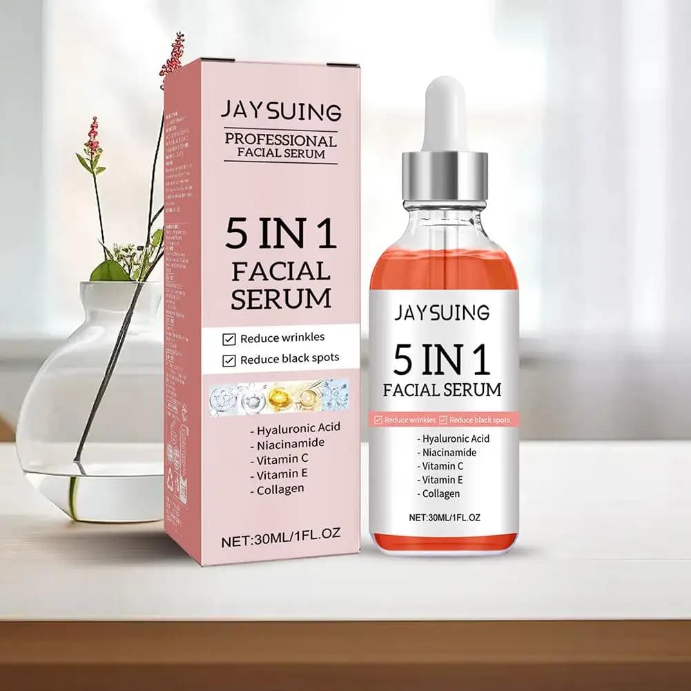 5 in 1 Hyaluronic Acid Face Serum Hydrating Vitamin C Collagen Fulmine Siero Face Reduce Pores Skin Care