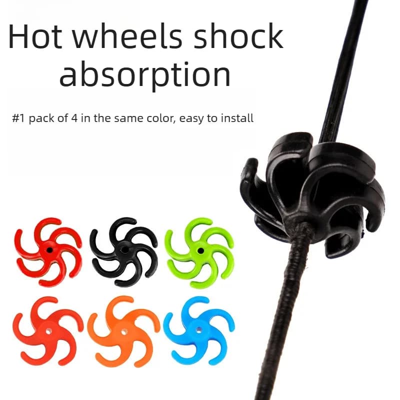 Fire Wheel Rubber Bow String Compound Bow String Dampener Archery Shock Absorber for Target Shooting Practice