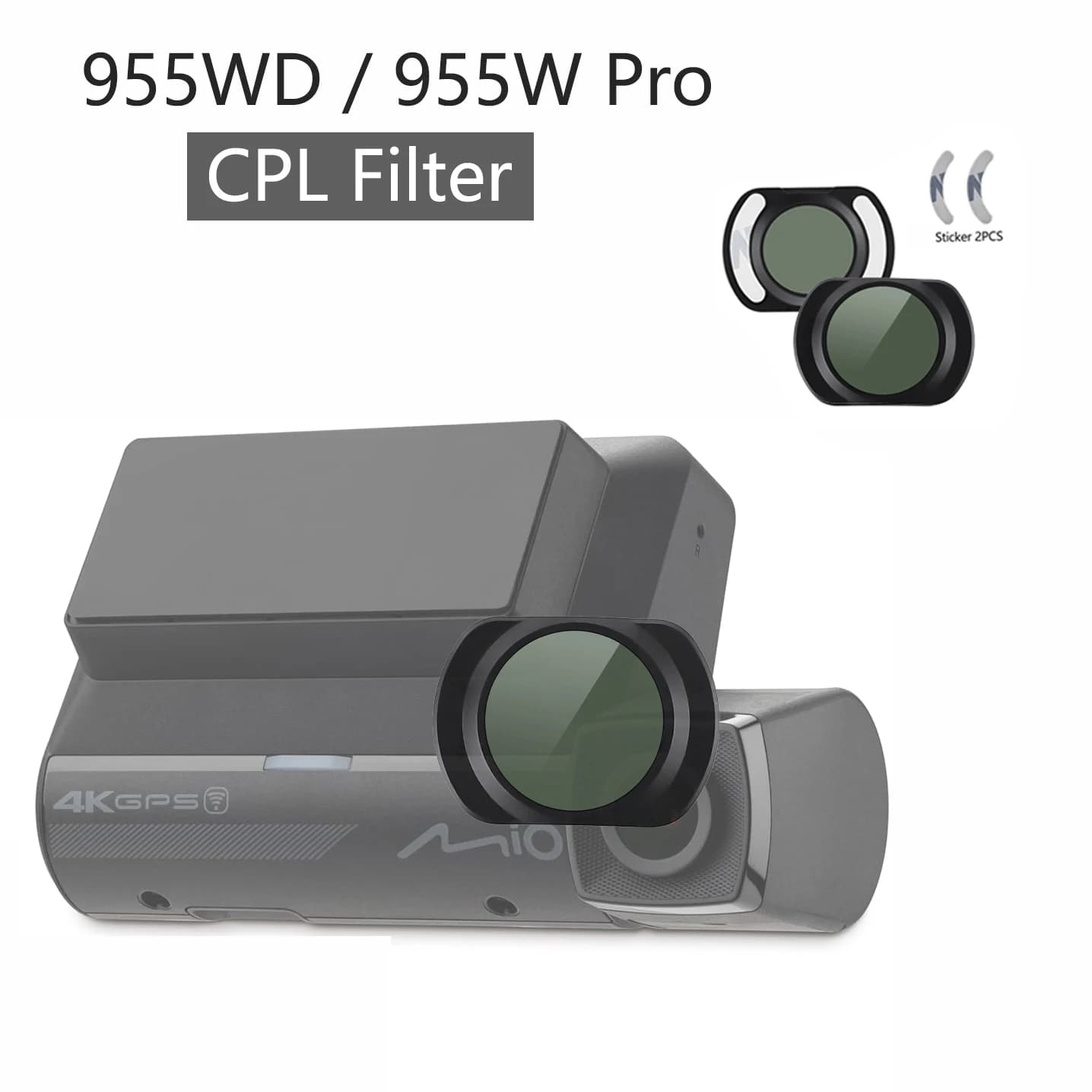 for Mio MiVue 955W Pro / 955WD Dash Cam Filter CPL HD lens Dust protection Anti-reflective