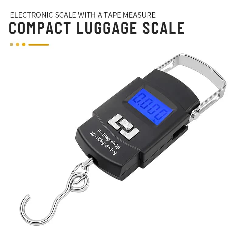 Bilancia Digitale Portatile per Bagagli da 50kg con Doppia Precisione per Viaggi e Spedizioni
