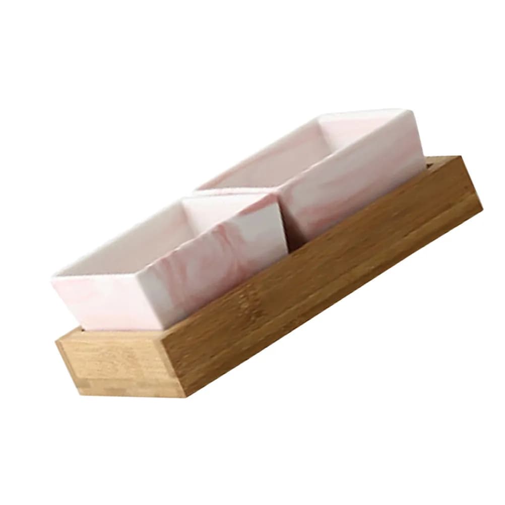 Piatto per Frutta in Ceramica Rosa Stile Nordico a 2 Scomparti, Ciotola Creativa per Caramelle, Frutta Secca, Snack, Dessert, Decorazione per Casa e Feste
