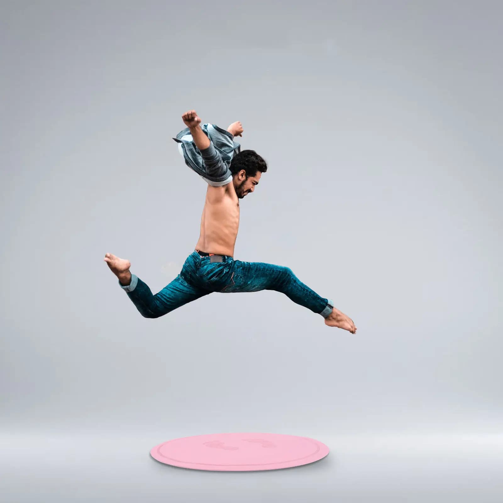 Tappetino per saltare con corda, rotondo, per interni, in TPE, con protezione per caviglie, antiscivolo, ammortizzante, accessorio fitness per palestra