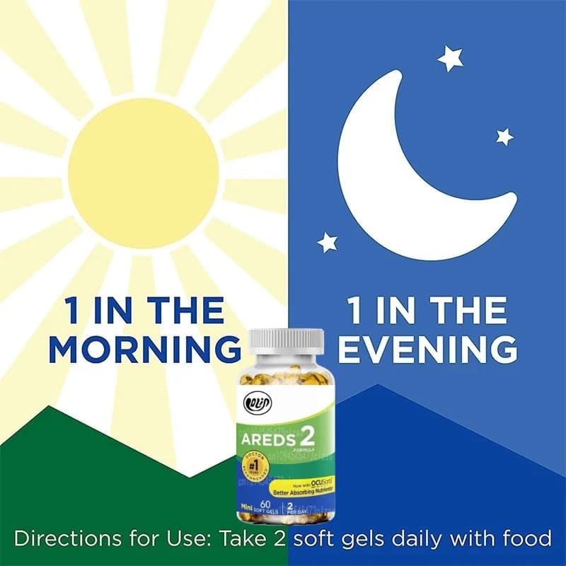 Vitamin, lutein and zeaxanthin supplements for the eyes, containing vitamin C, vitamin E, zinc and copper