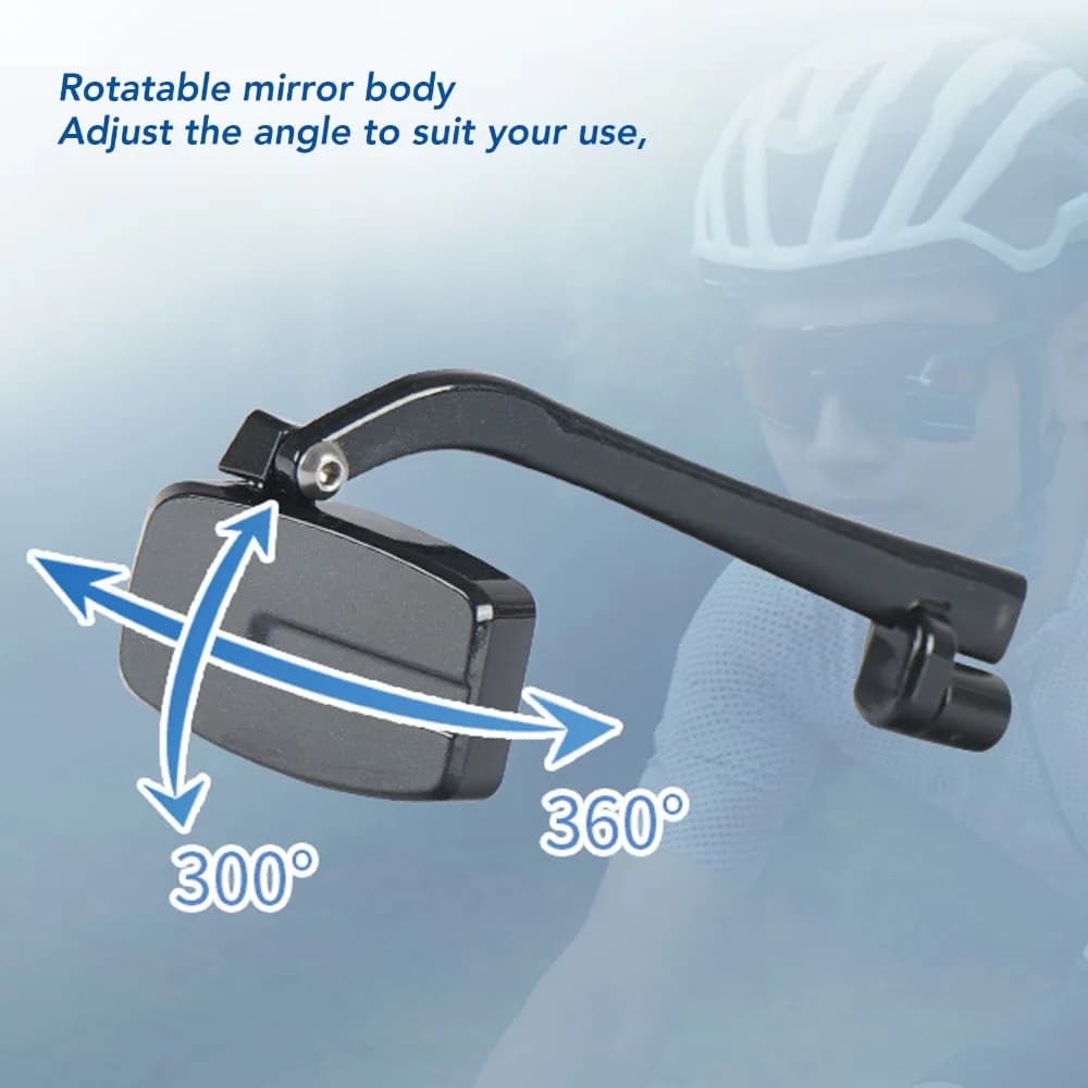 2 Pieces Mirror Retrovisor for Bicycle Adjustable to 360 Degrees, Mini Helmet Mirror Clip-on Multi-Angolo Light