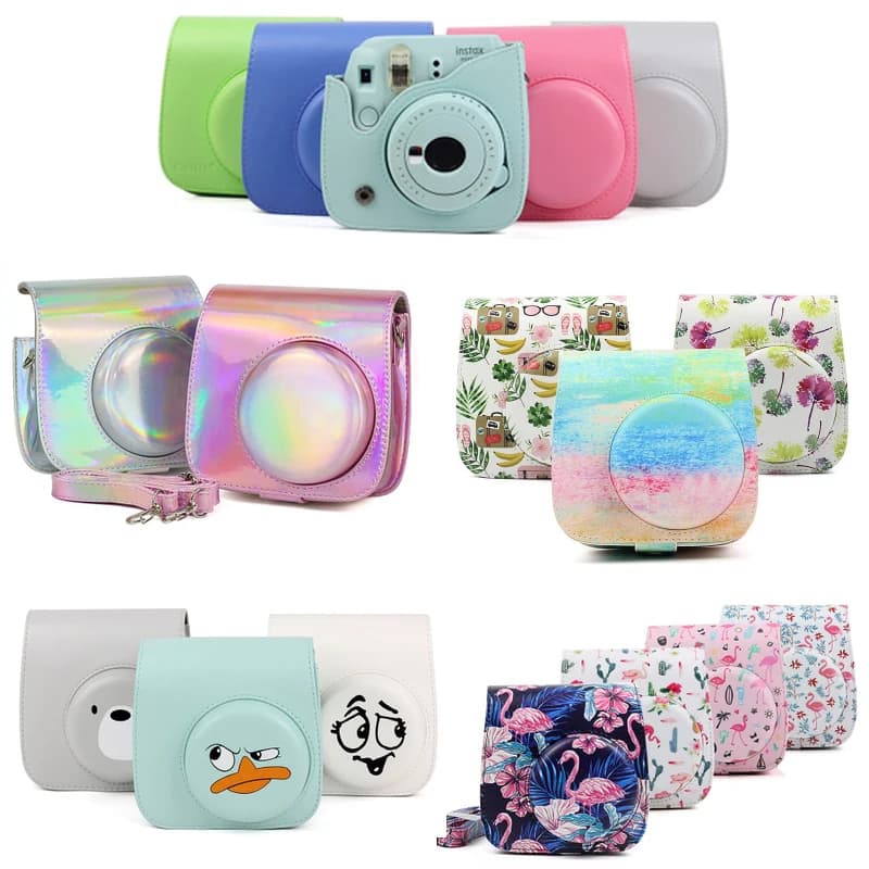 For Fujifilm Instax Mini 11 9 8 Camera Bag Artist Oil Paint PU Leather Instant Protector Cover Case Pouch Camera Accessory