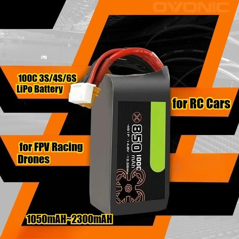 Battery LiPo 2300mAh 100C 3S/4S/6S for FPV and RC racing drones, High performance power supply for FPV and RC scale models 1/10