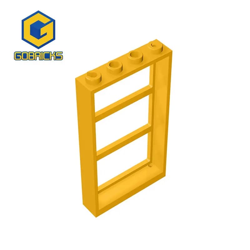 Gobricks 10PCS MOC Bricks Technicalal parts 1x4x6 window frame compatibile con marchi giocattoli per bambini 57894 Particle Toy Gift