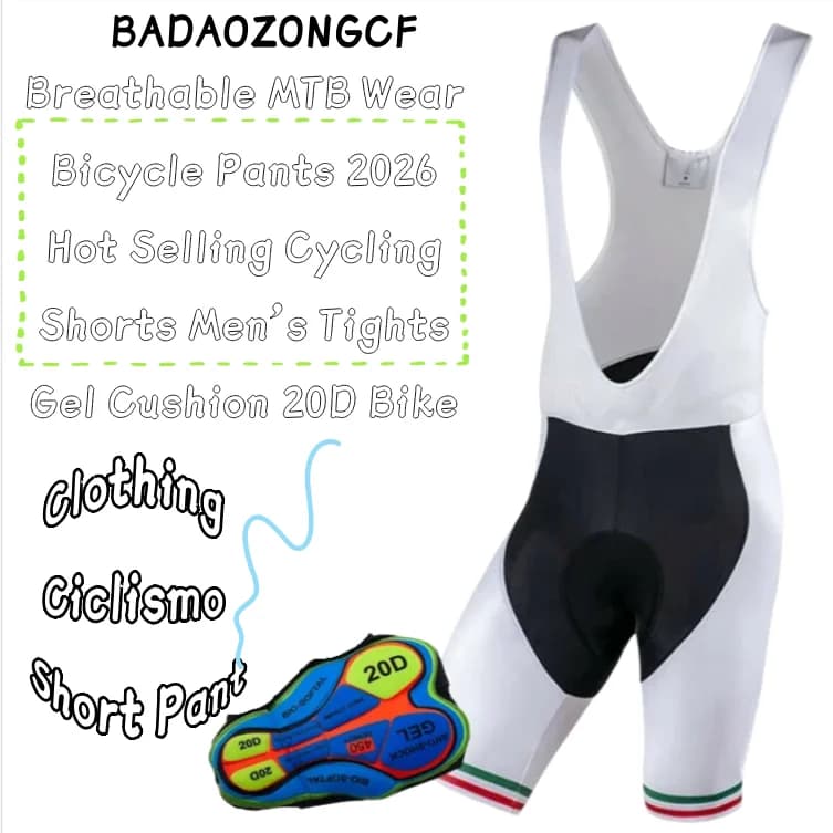 Breathable MTB Wear Bicycle Pants 2026 Hot Selling Cycling Shorts Men's Tights Gel Cushion 20D Bike Clothing Ciclismo Short Pant