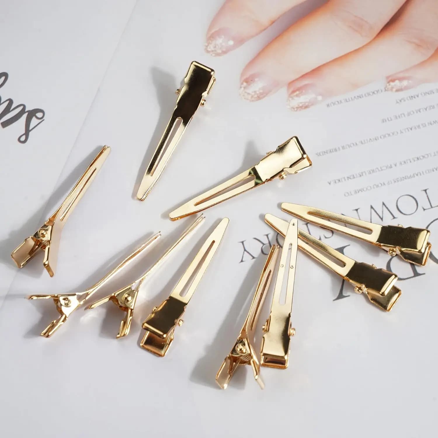 Clip per capelli a becco d'anatra da 1,77 pollici con punta singola, perfette per lo styling, il sezionamento e come fermagli per bigodini da donna