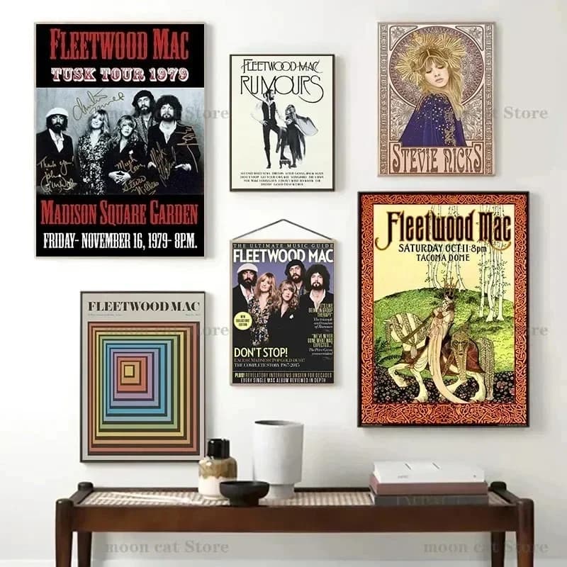 Music Album Canvas Painting Fleetwood Mac Band Psychedelic Rock Concert Poster Rumors 1977 Wall Painting Home Club Decoration