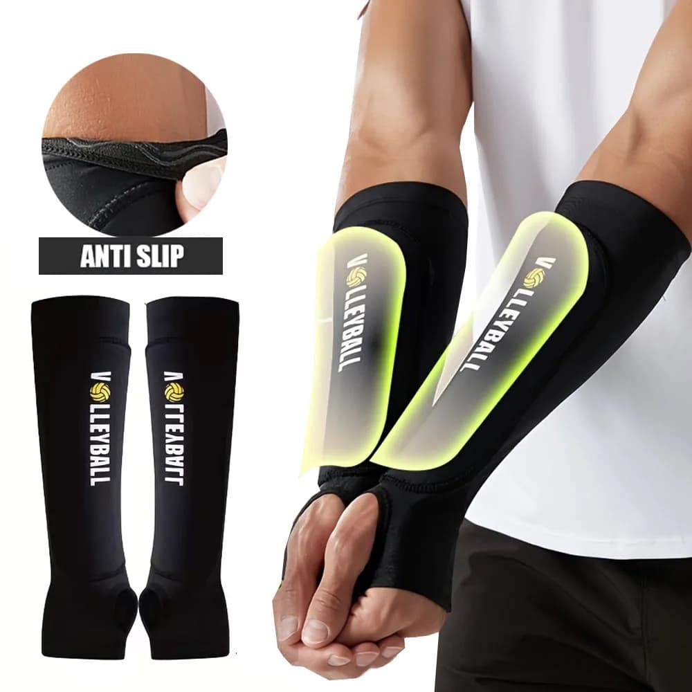 1 pair of volleyball sleeves with padding, support for sports arm sleeves with thumb hole, for man and woman, ideal for passing and doing