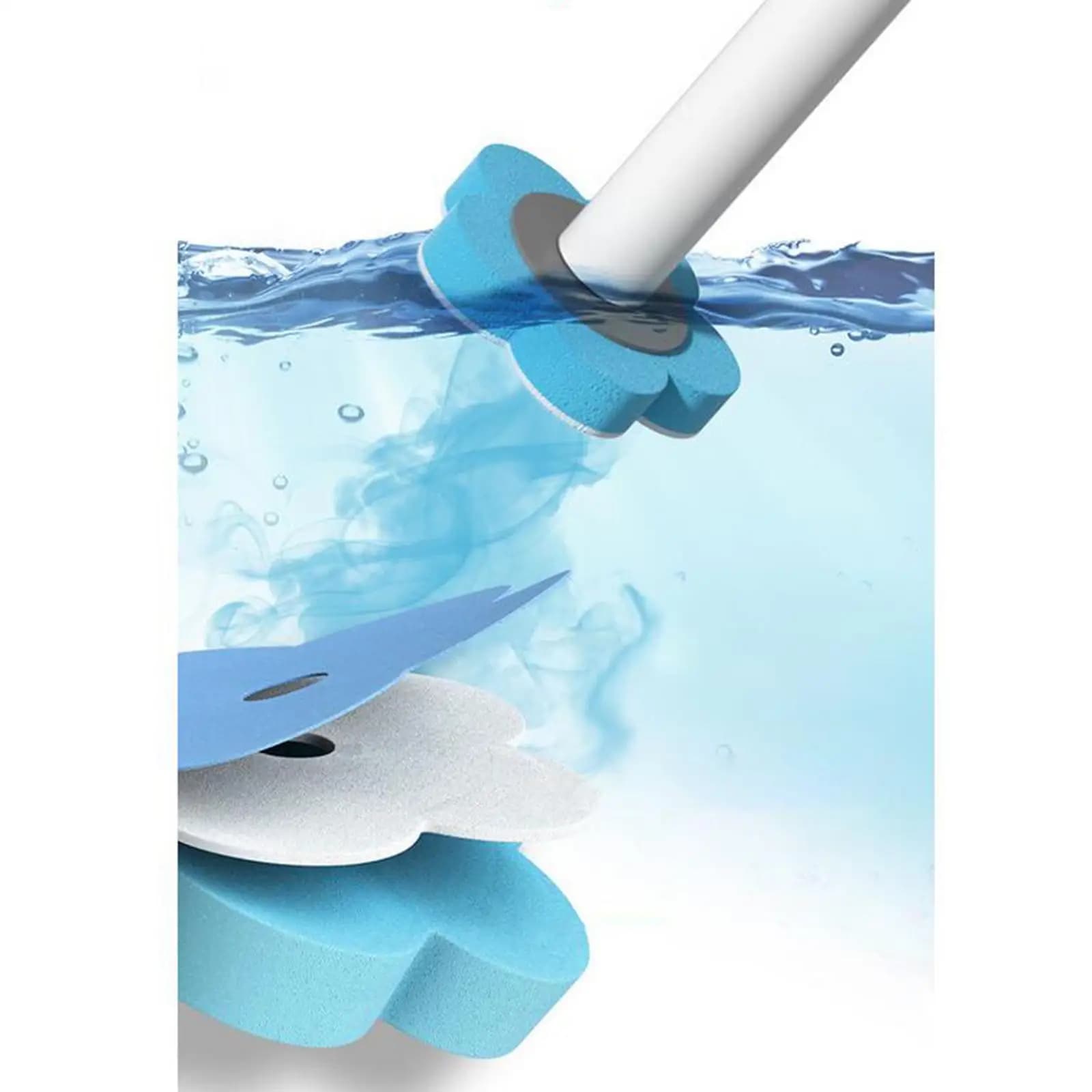 Compact Toilet Brush Wand Refillable Sponge Head Scrubber Modern Bathroom Cleaning Accessories for Toilet