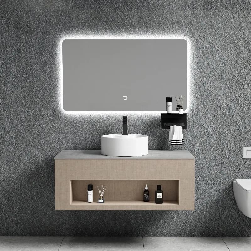 Nuovo Set di Mobili per Bagno con Specchio e Armadietto in Lega di Zinco e Acciaio Inossidabile